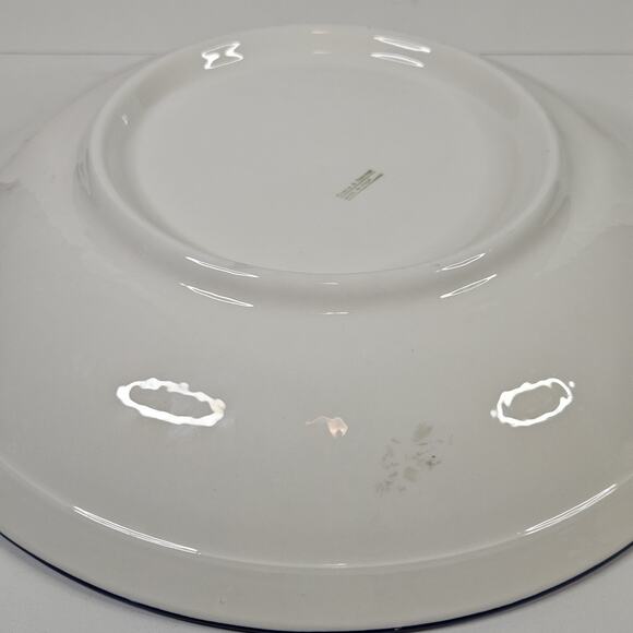 Vtg Crate & Barrel Blue White Splatter Serving Bowl Set Made in Italy 13" & 8" - Picture 7 of 13